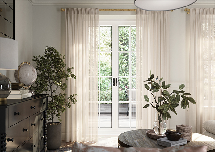 Pavia Voile, Peach Blush - Made to Measure Curtains - Image 3